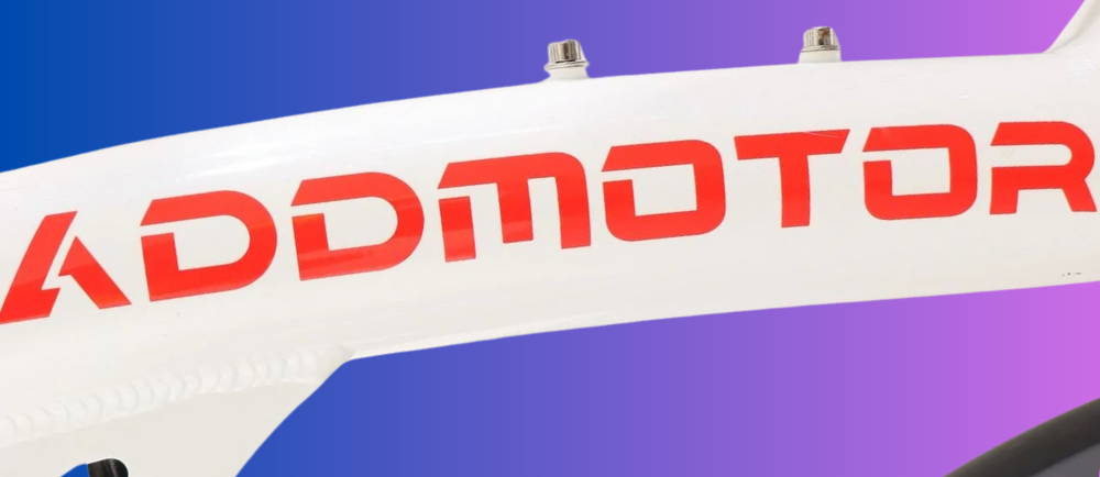 Addmotor electric bike logo on downtube