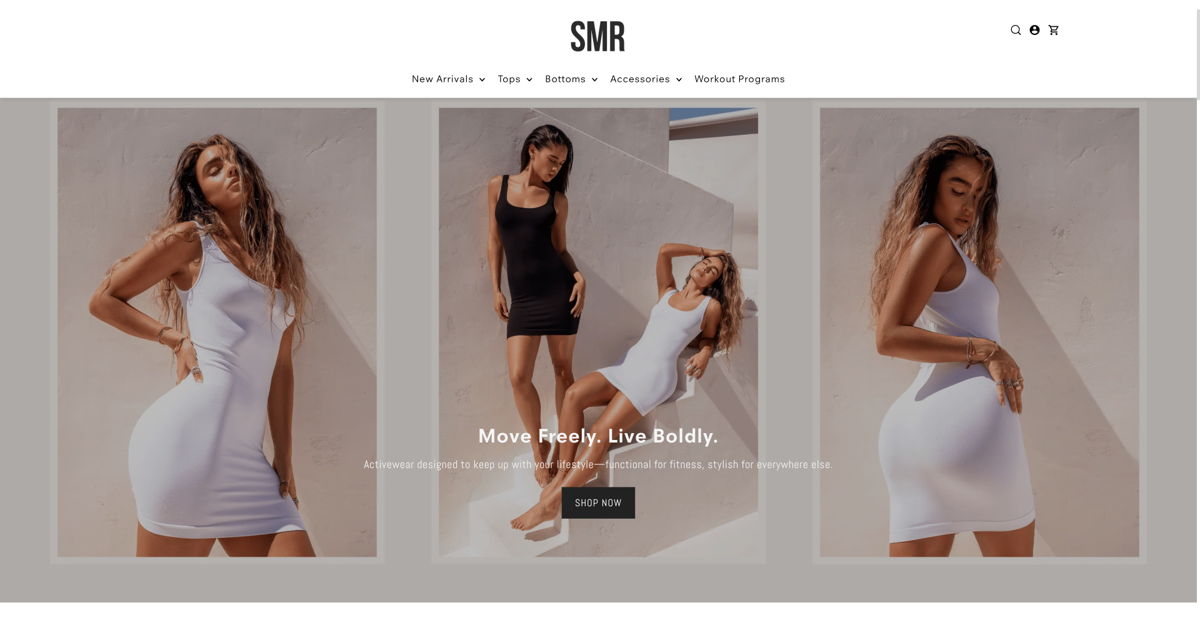 Screenshot of Sommer Ray's Shop, from the model websites collection.