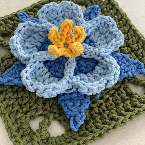 Akelei Blume Granny Square