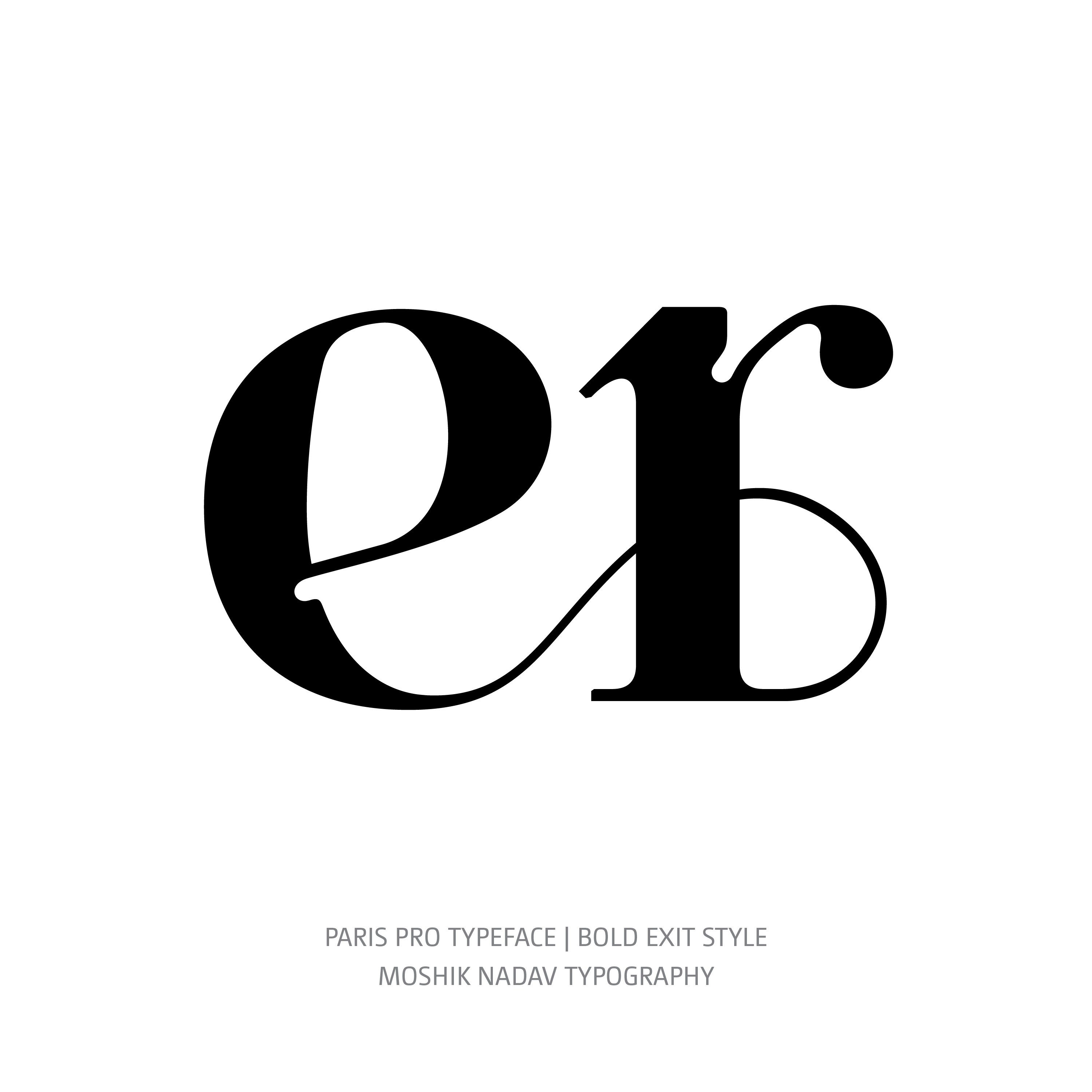 Paris Pro Typeface Bold Exit on alternative ligature