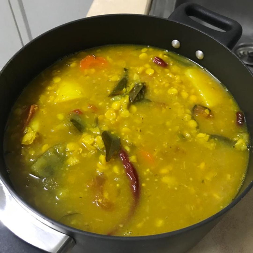 Homemade dhal curry.