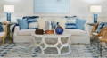 coastal living room with white and blue