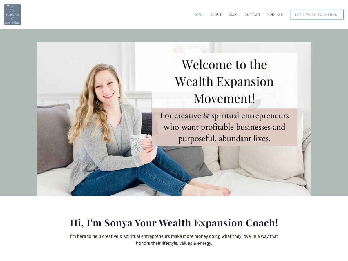 Screenshot of Real World Creatives, from the squarespace coaching websites collection.