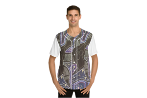 Vibrant Graphic Men's Baseball Jersey, Summer Style Nice Comfort feel