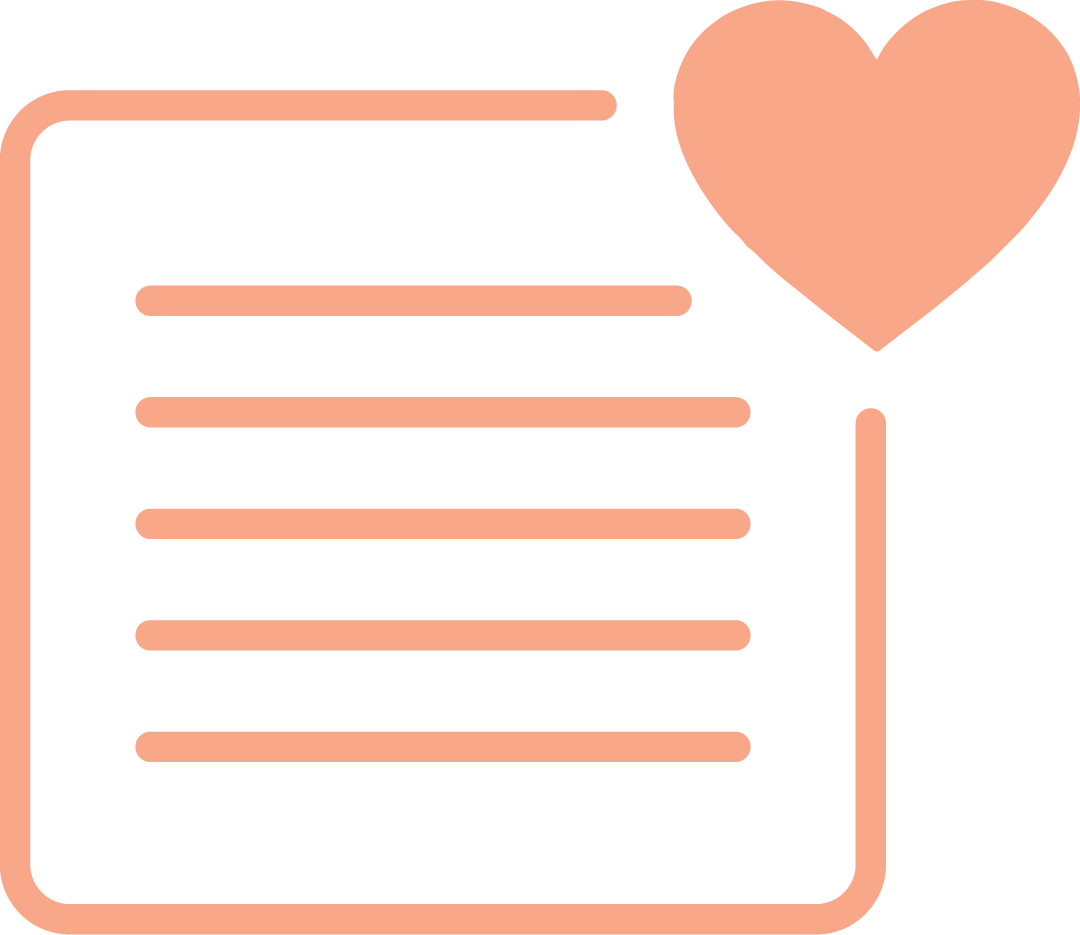 Peach Post Icon with heart