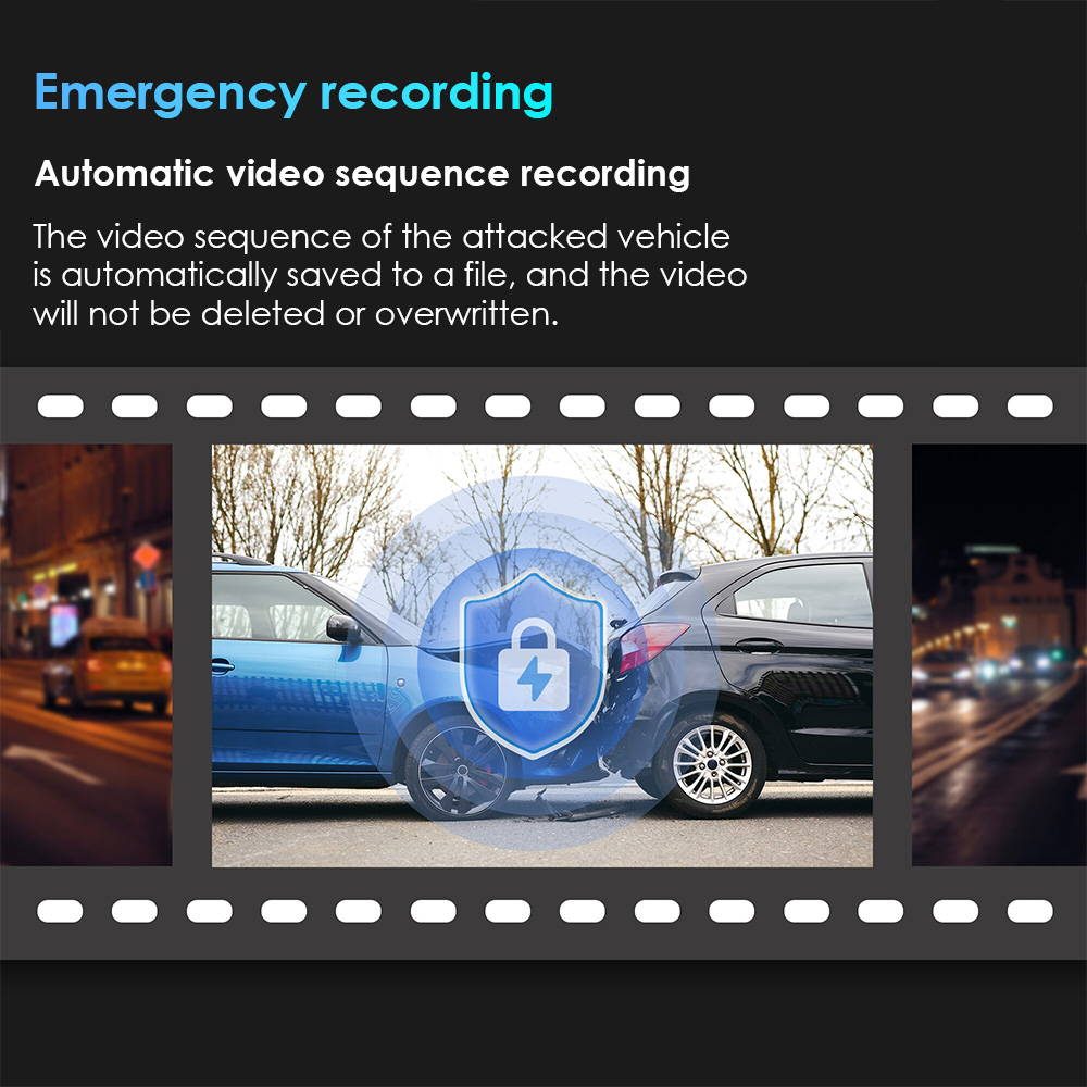 Caméra de voiture avec enregistrement d'urgence