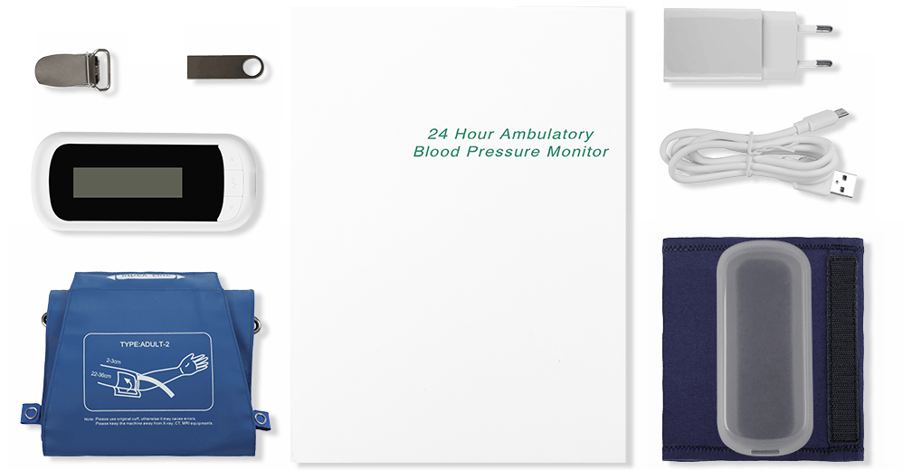 what's included in the 24-hour ambulatory blood pressure monitor package.