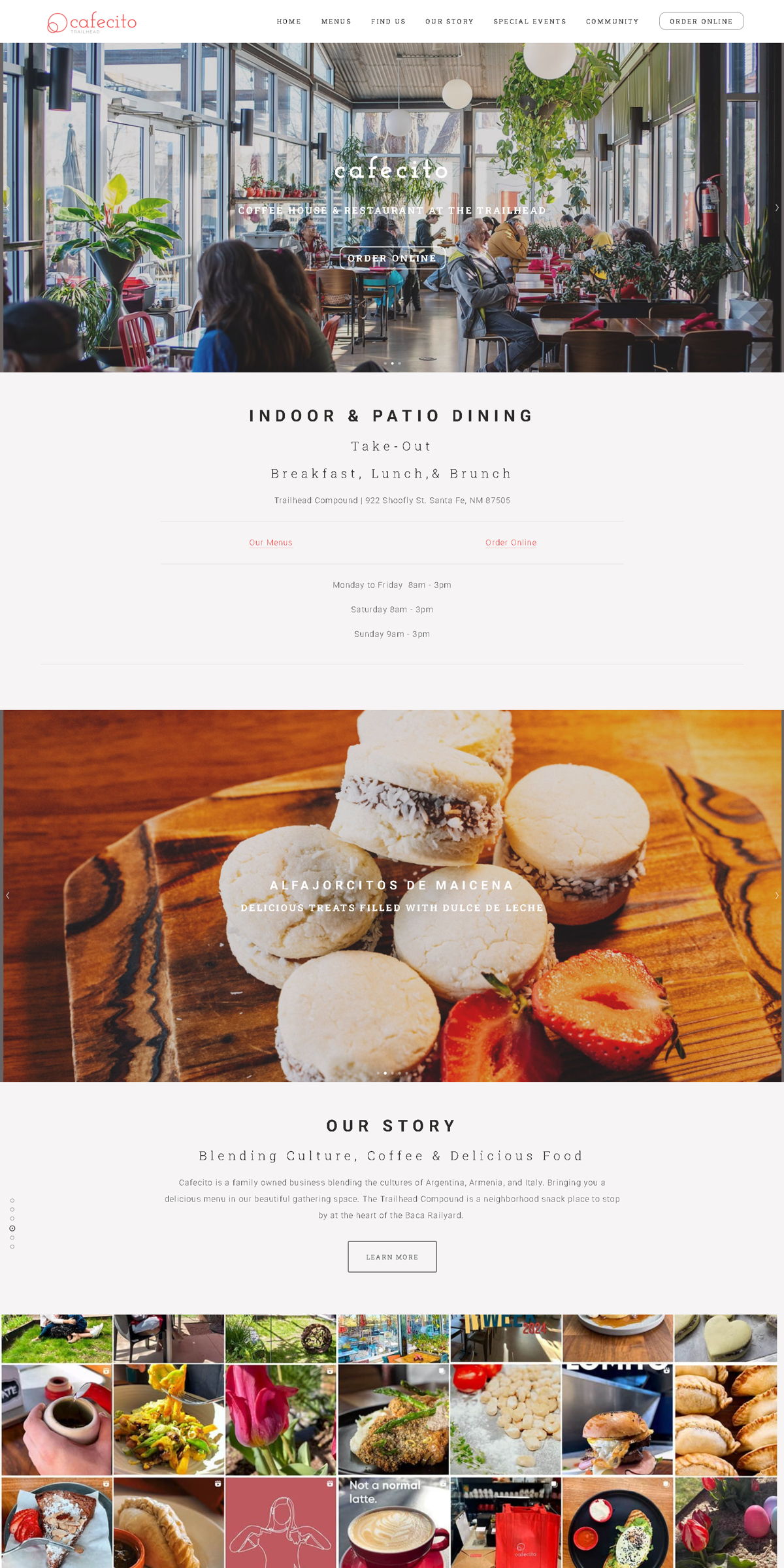 Screenshot of Cafecito, from the homepage examples collection.