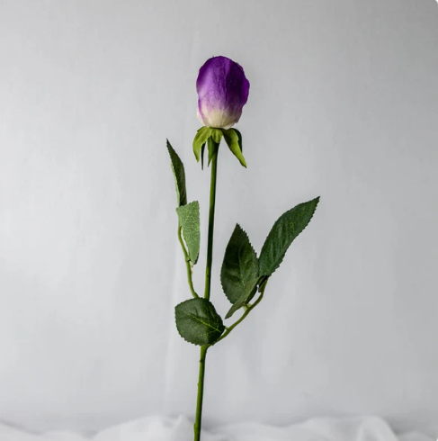 Fuchsia Real Touch Rose Bud - Realistic Artificial Flowers - Image 3