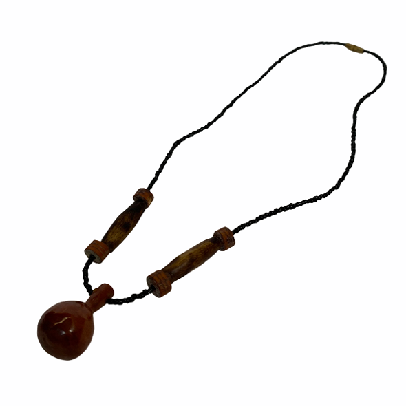 African Wood Circle Pendant