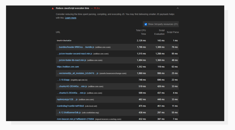 Here you can find what scripts are causing issues. Reduce Javascript Execution Time tab in Lighthouse
