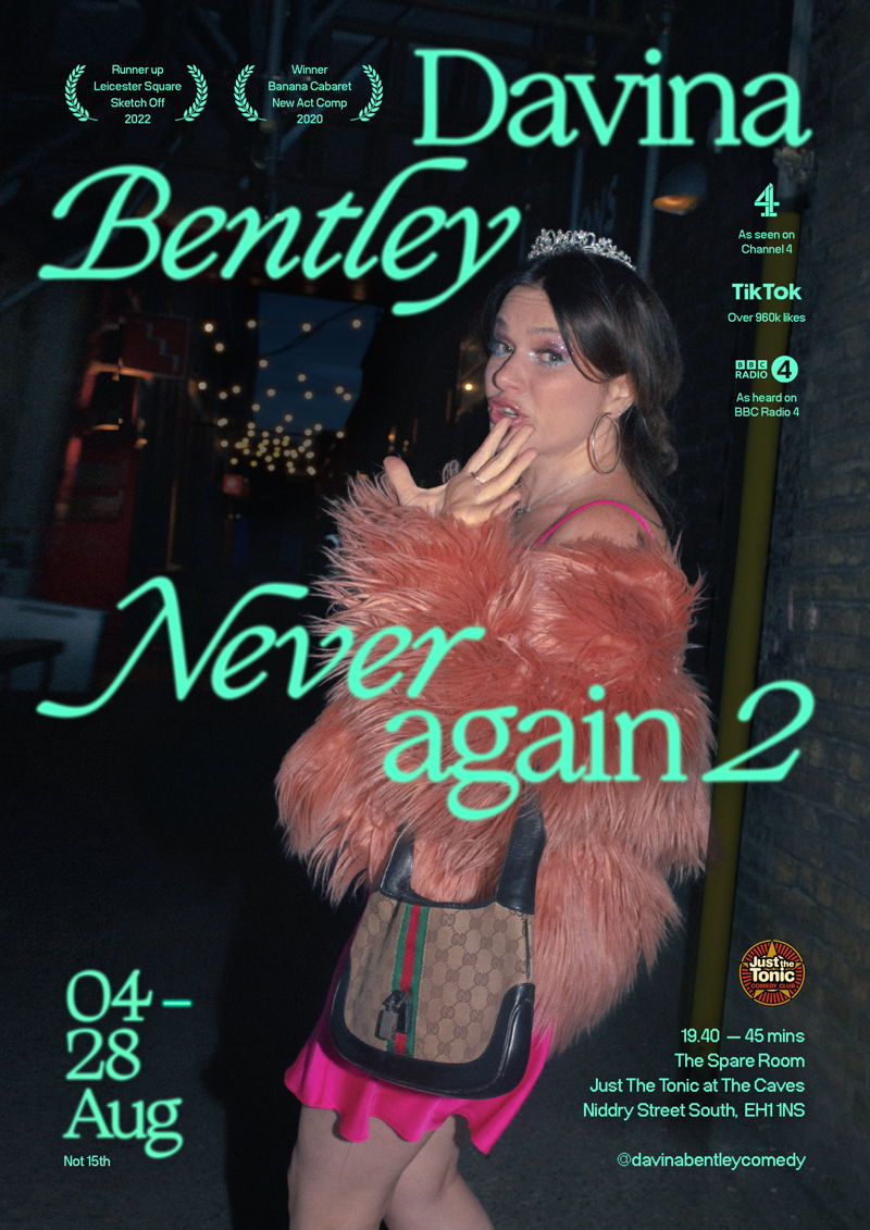 The poster for Davina Bentley: Never Again 2