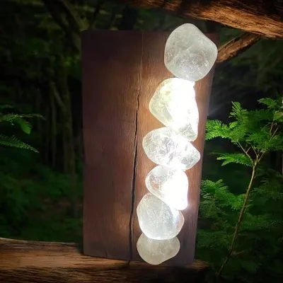 Clear Quartz Tumble Crystal Lamp - Handcrafted With Love