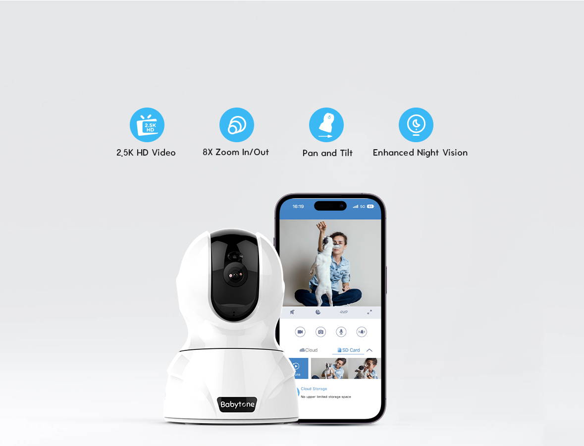 HOMDOX 826-X ベビーモニター ワイヤレス IPカメラ 826 Indoor Camera - Smart Baby Monitor – Babytone