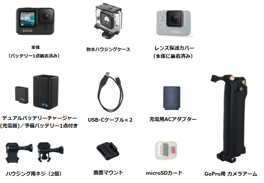 GoPro HERO9 BLACK バッテリー6個デュアル充電器付き-