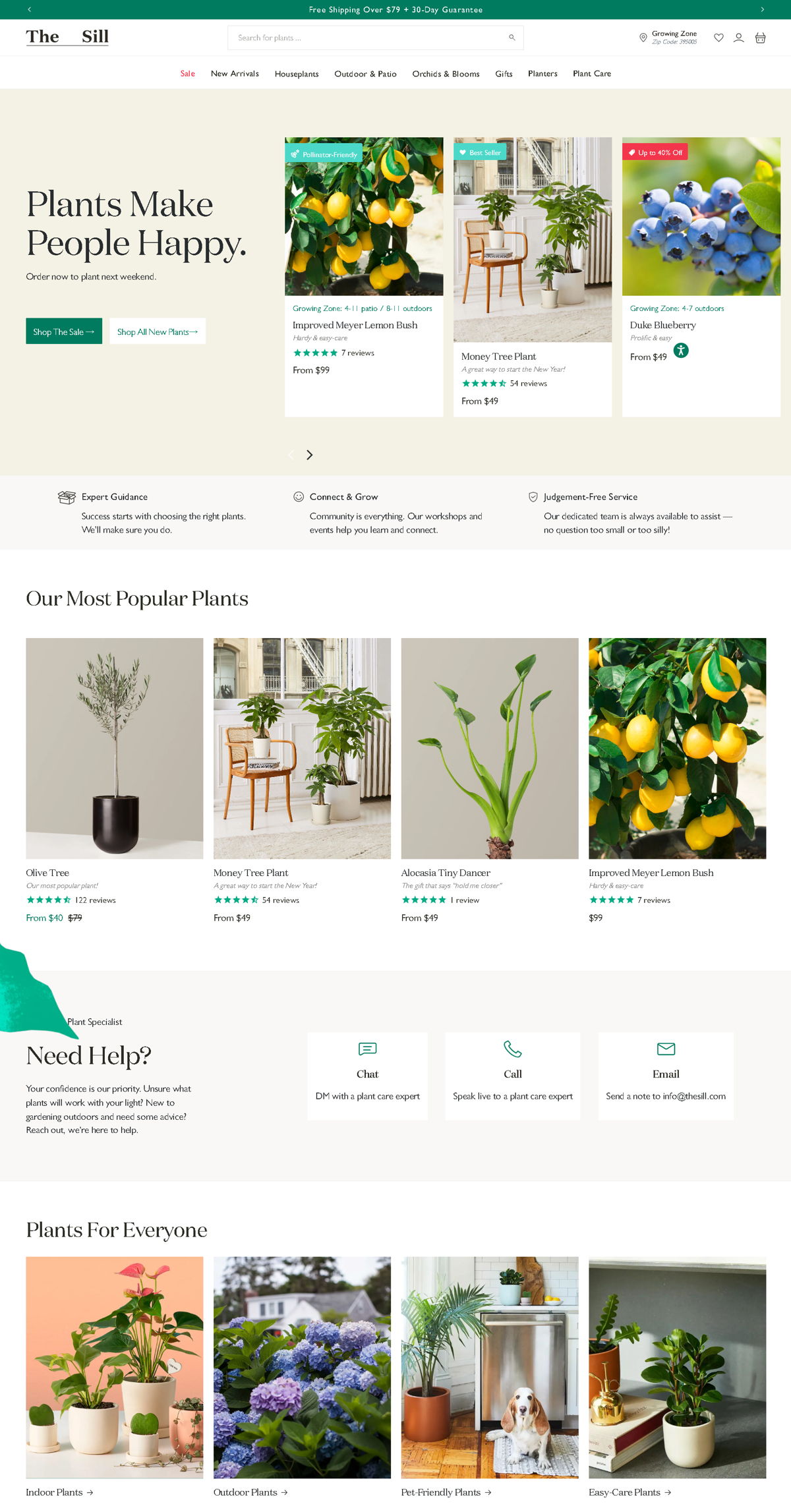 Screenshot of The Sill, from the homepage examples collection.