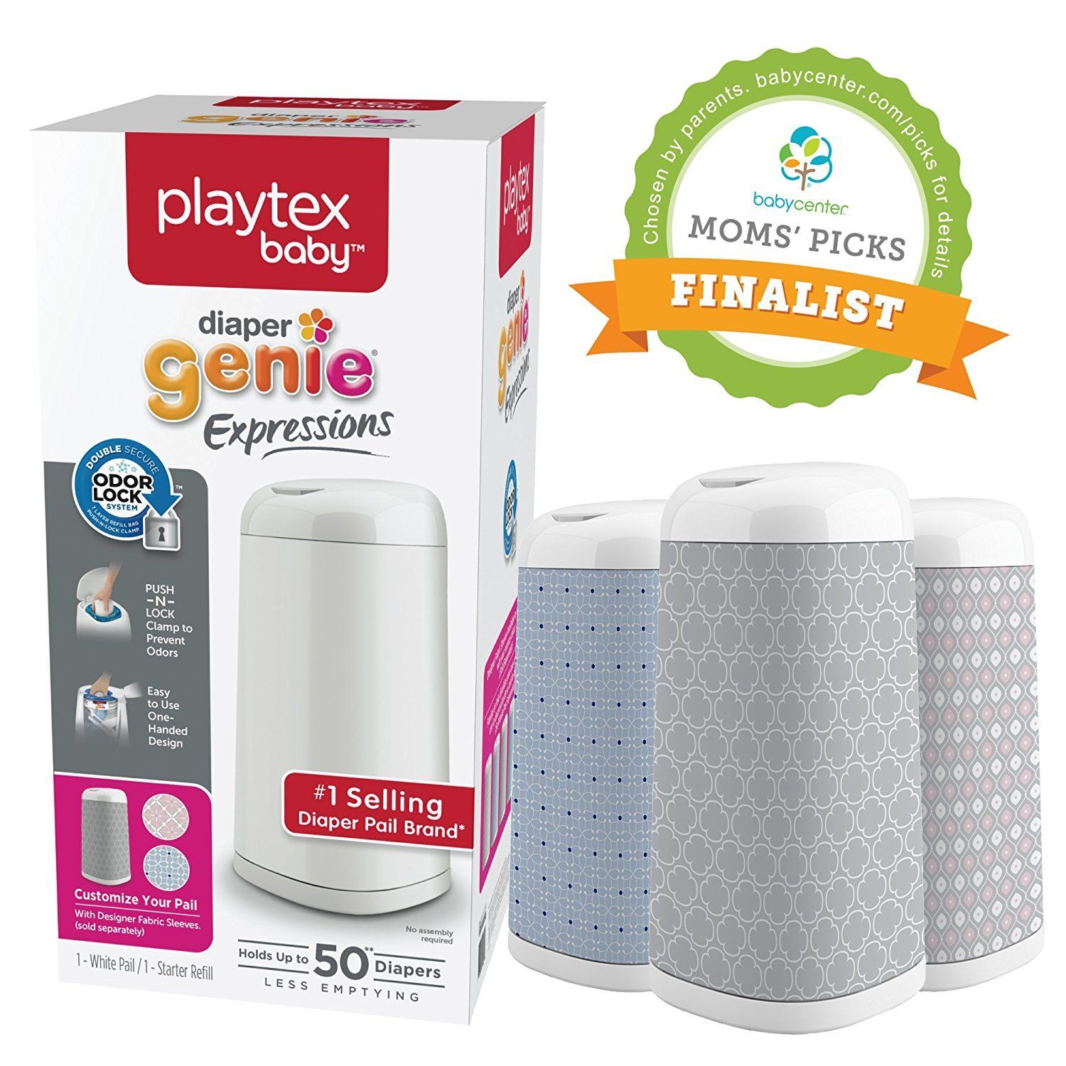 Ubbi Steel Diaper Pail vs Playtex Diaper Genie Expressions Slant