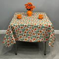 orange flower design tablecloth