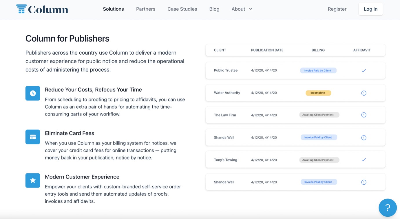 Column product / service