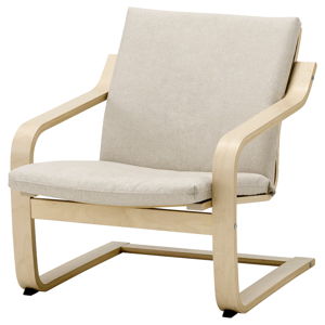 POÄNG Poltrona con espaldar bajo, beige/Katorp beige