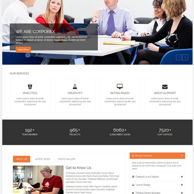 Shaper Corporex - шаблон для CMS Joomla