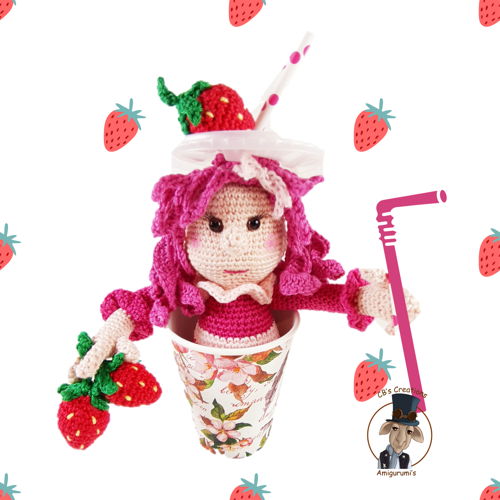 Miss Straw Berry Shake, Amigurumi Crochet Pattern