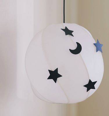 White Nofred Lamp hanging on celling with stars and moon