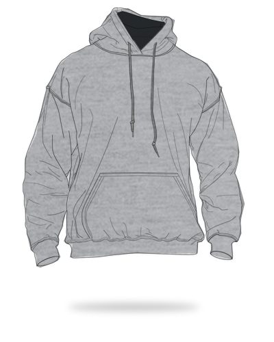 Sports gray body + black inner hood adult fit cotton fleece contrast pull over hoodie sj clothing manila philippines