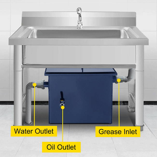 Small Under Sink Carbon Steel Kitchen Grease Interceptor Tank