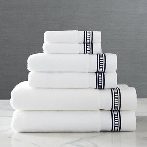 Frontgate Resort Collection™ Ladder Stitch Bath Towels, Six-Piece Set in Navy
