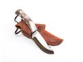 Silver Stag Custom Deep Gut Hunter With NWTF Logo Handle and Sheath