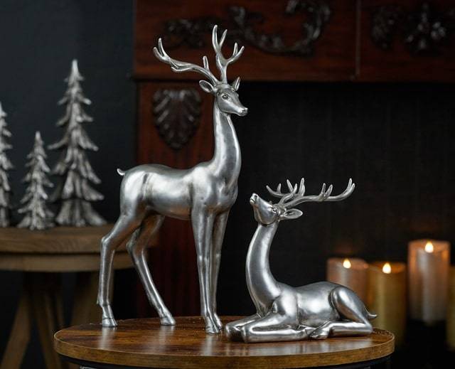 Melrose Silver Reindeer Figurines