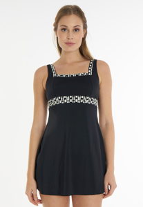 Aqua Perla Womens Cassandra Black Swimdress Spf50+