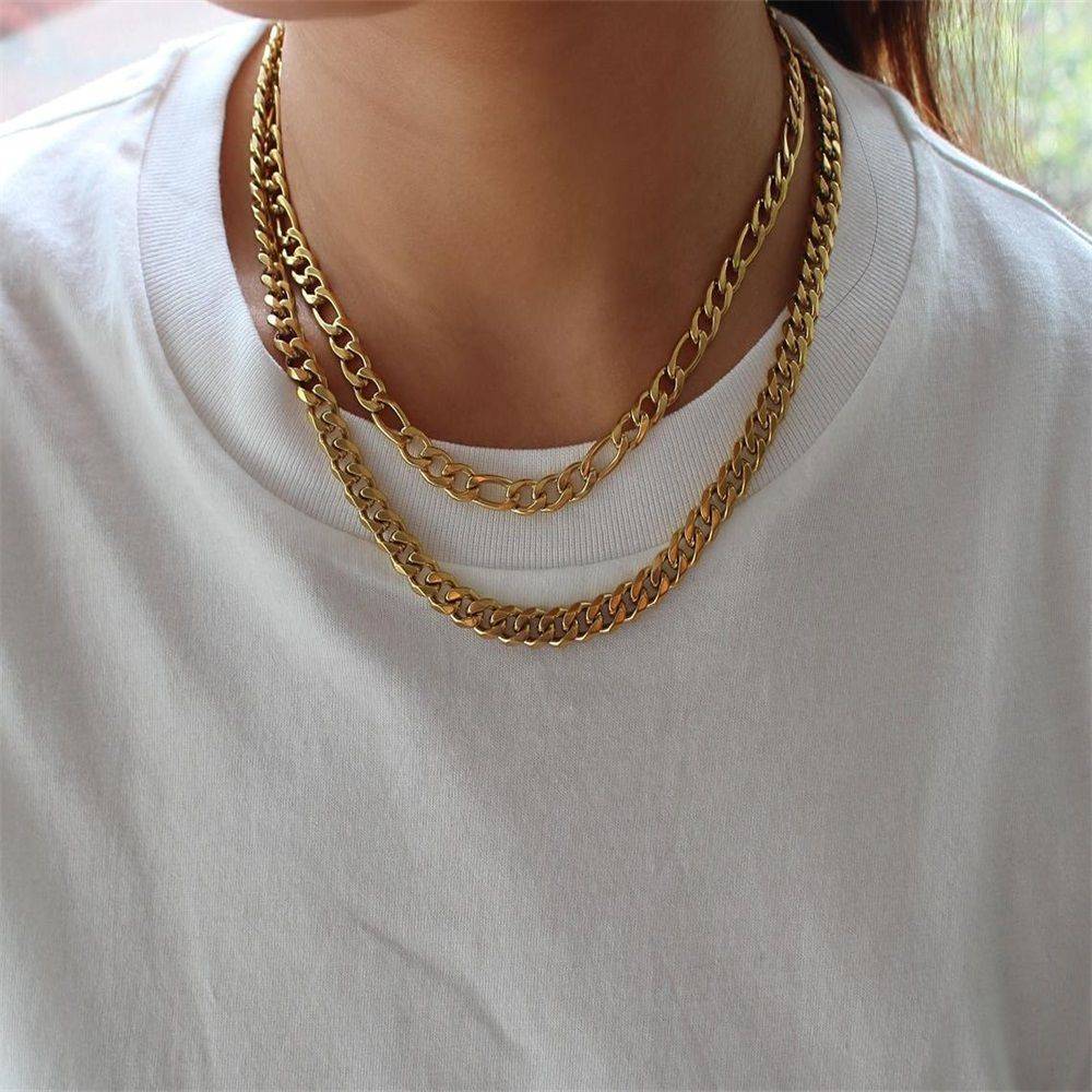 6mm 18k gold cuban smooth snake chain in gold or silver