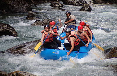 A group of whitewater rafters.