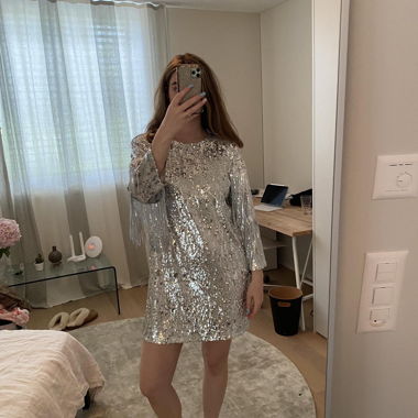 Zara silver girl dress