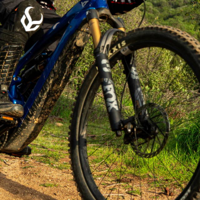 a person riding an electric mountain bike about los angeles in the mountains