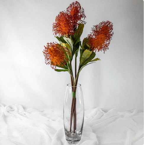 Burnt Orange Leucospermum - Realistic Artificial Flowers