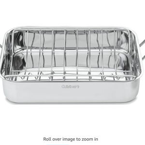 Cuisinart 16-Inch Roaster, Chef's Classic Rectangular Roaster with Rack, Stainless Steel, 7117-16URP1