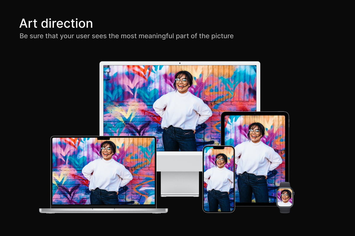 There are the same image on different Apple devices, but it's cropped in the way, that every device show meaningful part