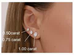 Diamond earring stud size guide - Pobjoy Diamonds