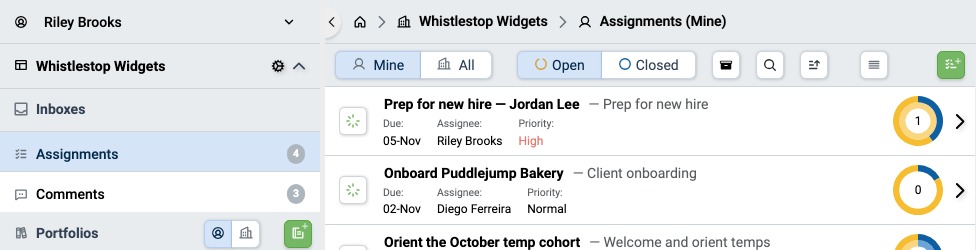 Assignments Inbox