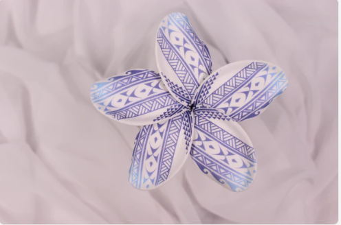 Ocean Tribal Tattoo Frangipani Real Touch (6 Pack) - Realistic Artificial Flowers