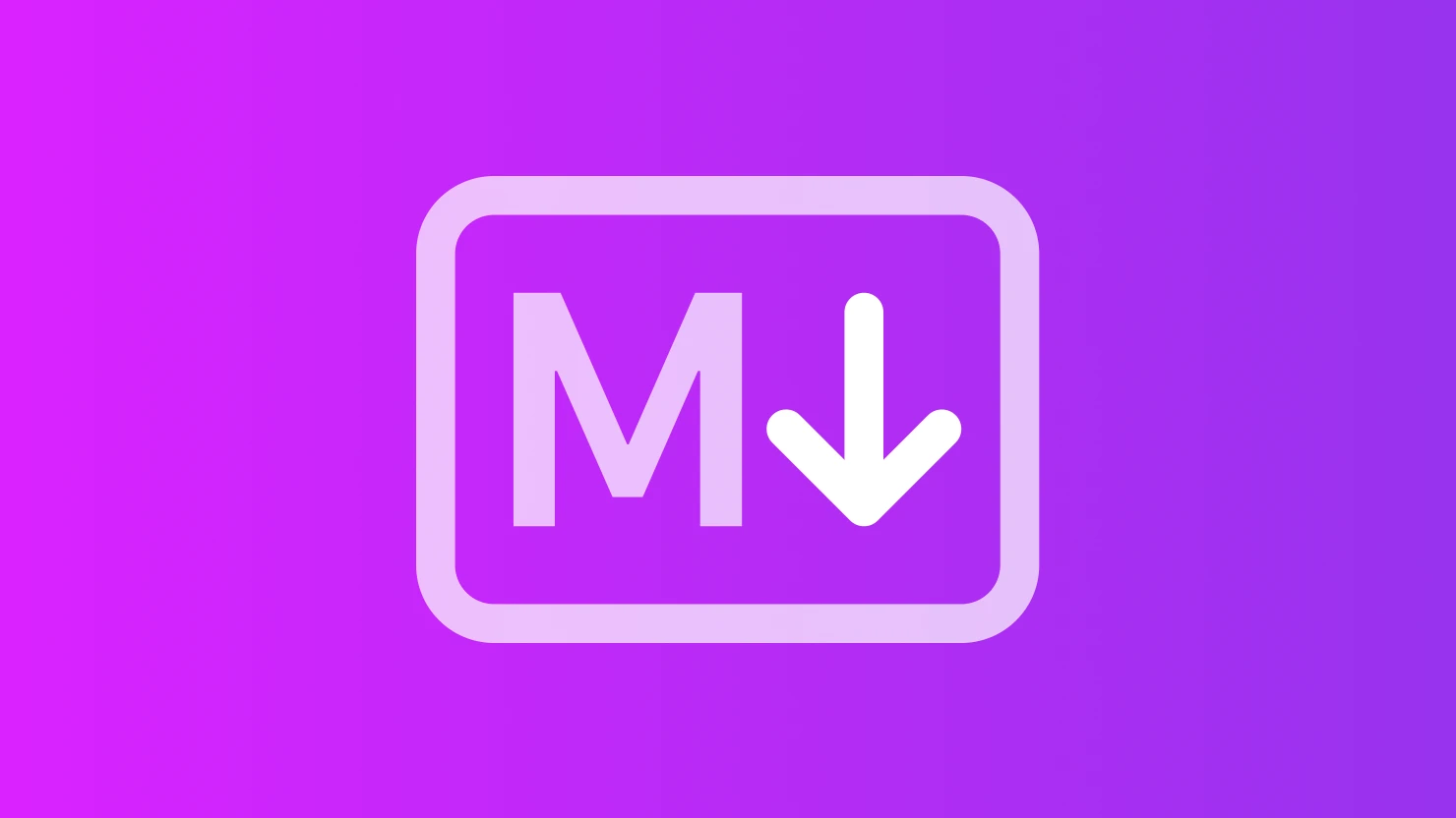 A stylized representation of a markdown icon.
