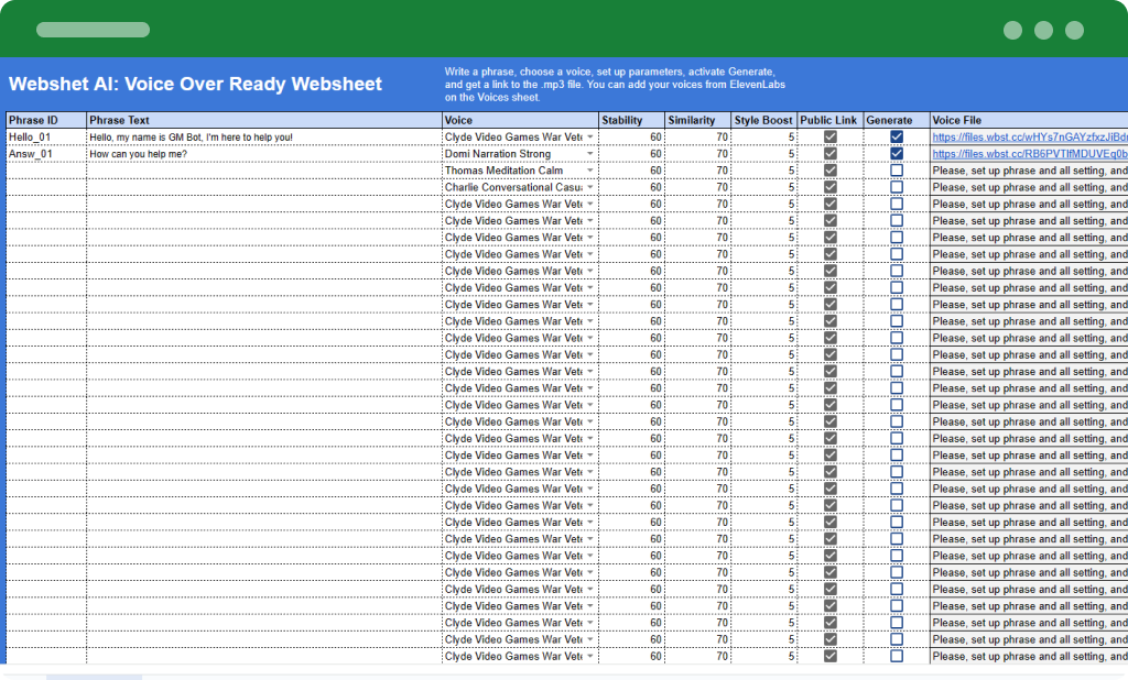 Example Data
