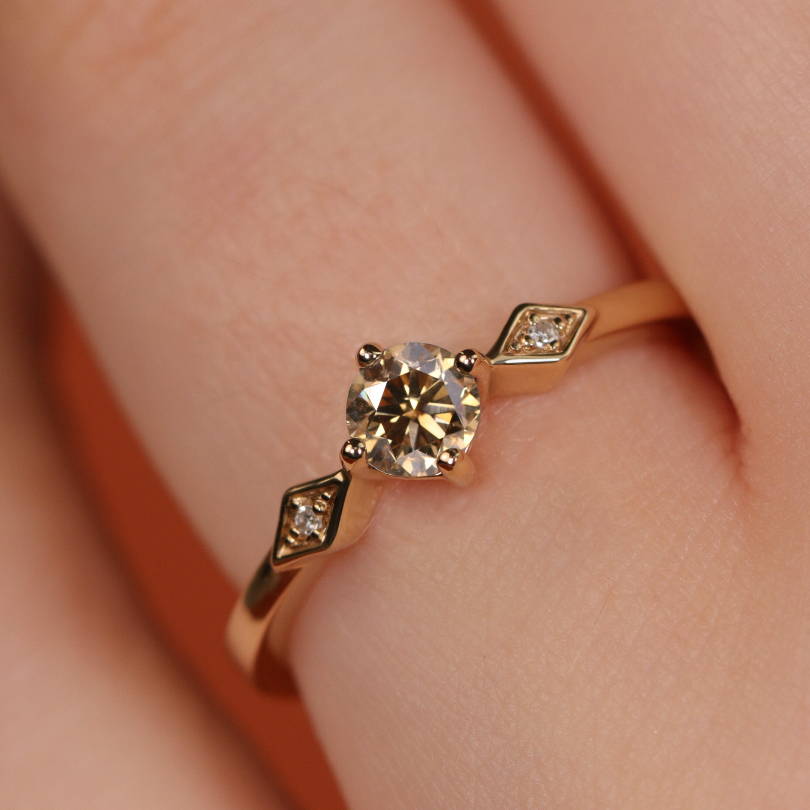 Champagne diamond engagement ring