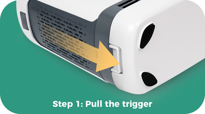 easy to remove the battery of the portable oxygen concentrator, pull the trigger