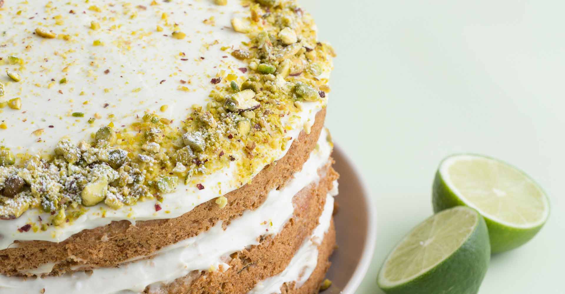 Lime, Courgette & Pistachio Layer Cake Recipe | Minimax