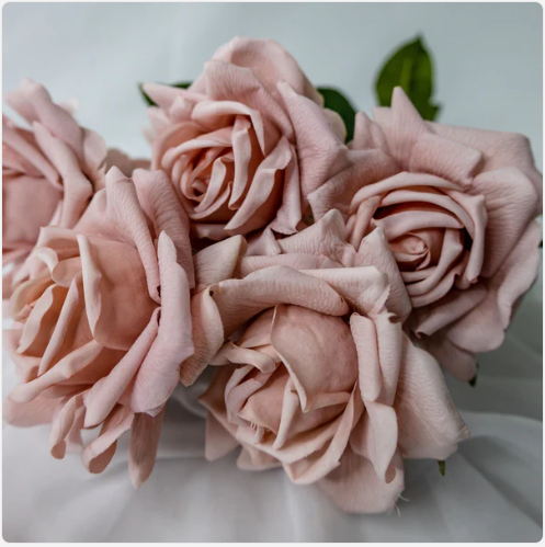Dusty Pink Rose Real Touch Full Bloom - Realistic Artificial Flowers - Image 5