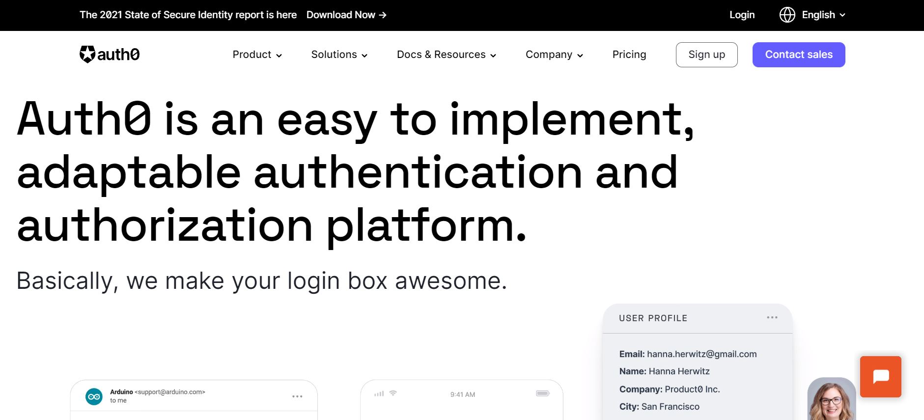auth0 product / service